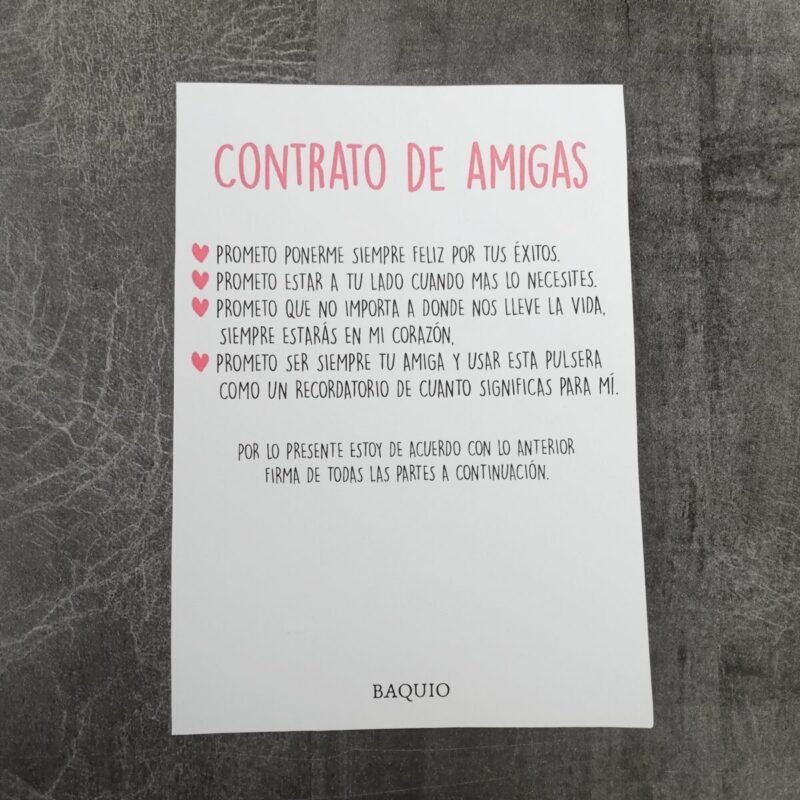 TARJETÓN CONTRATO DE AMIGAS