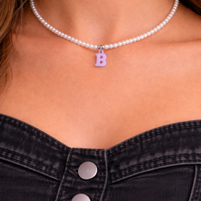 Collar Perlado con Inicial